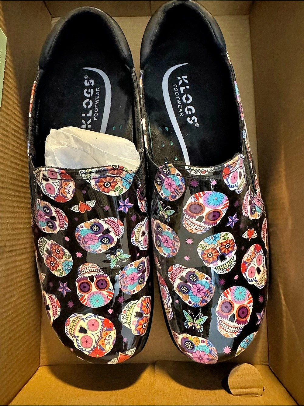 Klogs Footwear Moxy Candy Skulls Clogs US 7.5 NWT